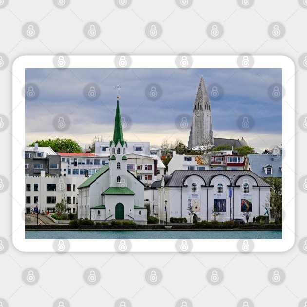 Reykjavik Cityscape Iceland Sticker by MartynUK